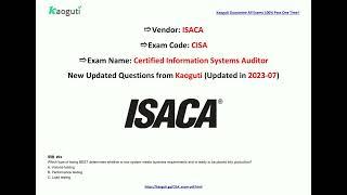 [2023-07] Kaoguti 最新的 ISACA CISA 免費考試真題 (Q94-Q109)