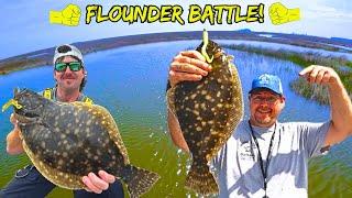 CAPT. COLLIER vs The BANDIT! 1V1 Flounder Fishing Competition in the Marsh! SO MANY FISH HERE!