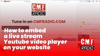 How to embed a live stream Youtube video player on your website