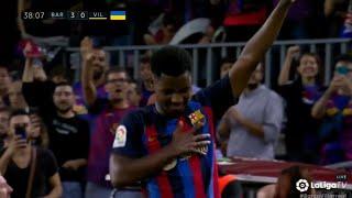 Goal Ansu Fati vs villareal 3-0 | Barcelona vs Villareal