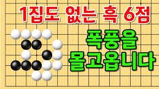 사활 바둑 묘수 - 1집도 없는 흑 6점이 폭풍을 몰고옵니다! #바둑 #사활 #바둑강좌