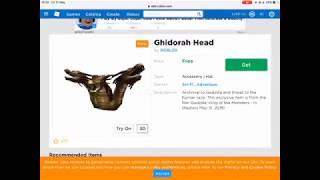 How to get the Ghidorah Head (ROBLOX FREE HAT)