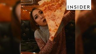 A Hoboken pizzeria is famous for its giant pizzas