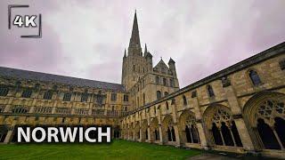 󠁧󠁢󠁥󠁮󠁧󠁿 Discover Medieval City of Norwich, England: City Centre and Cathedral | 4K  60FPS