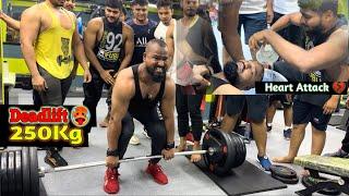 250kg Deadlifting || Heart Attack During Heavy Deadlifting