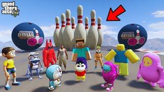 Shinchan and Franklin Mega Bowling Pins Challenge in GTA 5