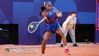 Coco Gauff snags straight-sets win in Olympic tennis singles debut in Paris | NBC Sports