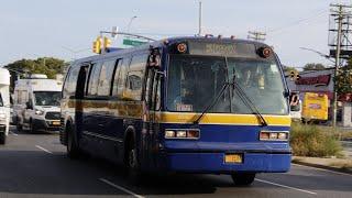 MTA New York City Bus: 1986 GMC RTS-06 MetroCard Bus "Phoenix" 0010 (ex-4396) Leaving Kings Plaza