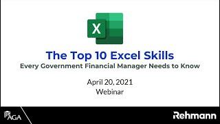 The Top 10 Excel Skills Every Government Financial Manager Needs to Know