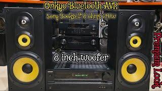 Onkyo Bluetooth AVR 393 with Sony Bookself 8 ohms 120w 8inch woofer model 100% Brand new Condition