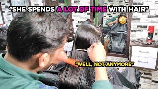 Seniors take junior for a makeover | Long to SKIN FADE ULTRA SHORT BOB haircut