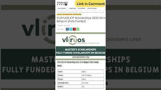 Study in Belgium with VLIR-UOS ICP Scholarships #shorts