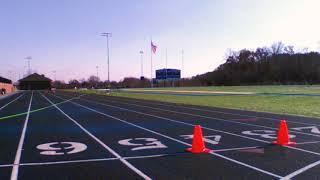 James Jenkins Jr running a 60 meters-hand time 5.95