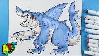 How to Draw a SHARK TITAN