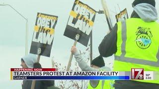 Teamsters protest at Garner Amazon facility