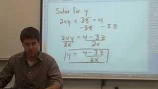 19 - Solving For a Specified Variable