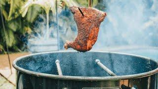 Dry Brined Chicken Quarters (legs and thighs) smoked on a Pit Barrel Smoker using The Grill Dads Rub
