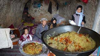 Cold Winter day in a Cave and Cooking Village Style Food| Village life of Afghanistan