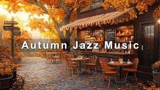 Cozy Garden Coffee Shop Ambience  Relaxing  Jazz Music for a Radiant Autumn Afternoon