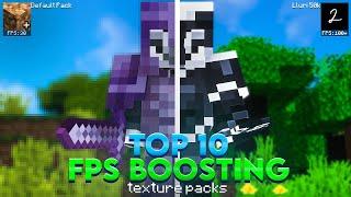 Top 10 BEST FPS Boosting Texture Packs | 1.21