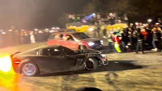 TEXAS CAR MEET GETS WILD *CRASHES, FIGHTS, DRIFT COMPETITION* #carmeet #drift #sideshow #legalpit