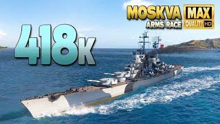 крейсер Москва с +400к на карте Hotspot - World of Warships