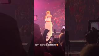 Fan throws something at Nicki Minaj  #shorts #nickiminaj