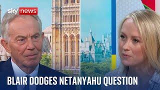 Sir Tony Blair dodges Netanyahu question as former PM talks to Sky News about new book