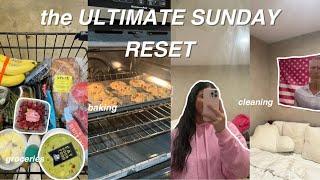 my ULTIMATE sunday reset routine | cleaning, baking,  new month, & productivity