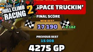 Hill Climb Racing 2 - 17190 Points in Space Truckin' | Low GP