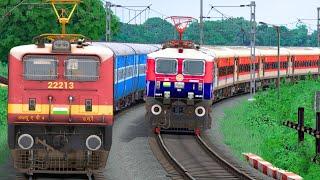 WAP7 RED VS WAP4 BLUE DANGEROUS RACE | BUMPY RAILROAD | Train Simulator | Railworks | NTG GAMING