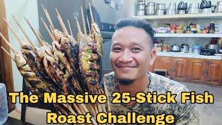 Finally at Dimapur kitchen roasting fish in skewers || Huge quantity