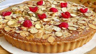 Delicious raspberry frangipane tart/ تارت اللوز والتوت