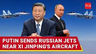 Russian Fighter Jets Fly Close To Xi Jinping's Aircraft; Dramatic Visuals Out | Kazan | BRICS Summit