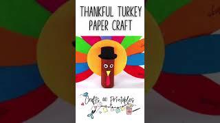 Thanksgiving Turkey Paper Craft #shorts