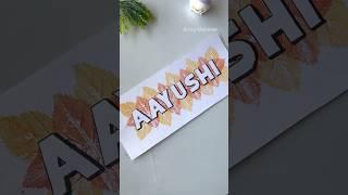 Name Calligraphy Ideas #leafart #namelettering #calligraphy #ytshorts #handwriting