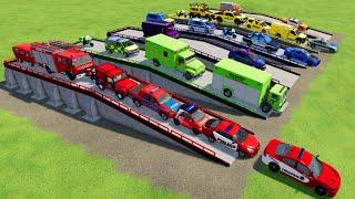 LOAD & TRANSPORT CARS, AMBULANCE, FIRE TRUCK, POLICE CARS, BUS, JEEP, TRACTOR-Farming Simulator 22