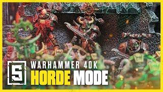 Chaos Space Marines and T'au vs Genestealer Cults | Warhammer 40,000 Horde Mode