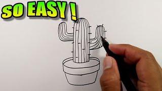 How to draw a cactus easy | Simple Drawing | Terrestrial Plants Drawing