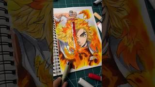 How to draw Rengoku Step by step! #shorts