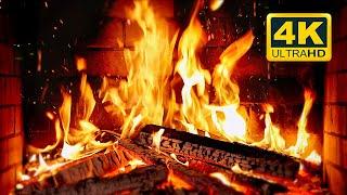  Cozy Fireplace 4K (12 HOURS). Fireplace with Crackling Fire Sounds. Crackling Fireplace 4K