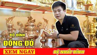 Bộ đỉnh đồng đỏ 70 - Bộ đỉnh bằng đồng đỏ trên ban thờ
