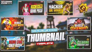 Gaming Thumbnail Pack for BGMI/PUBG | Live Stream Thumbnail Templates | Free Thumbnails