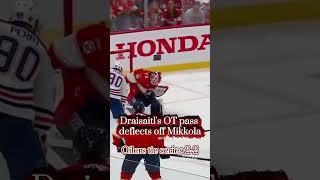 Draisaitl's OT pass deflects off Mikkola—Oilers tie series 2-2
