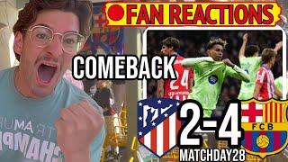 BARÇA FAN CLUB REACTIONS to BARCELONA'S COMEBACK TO BEAT ATLETICO MADRID 4-2 in LA LIGA (Austin TX)