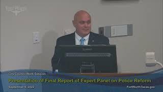 Presentation of Final Report of Expert Panel on Police Reform