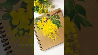  One Stroke Floral Art #shorts #flowerpainting #viralvideo #trending #art