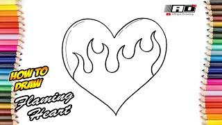 How to Draw Flaming Heart