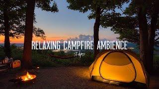 Relaxing Campfire Ambience ️ 4 Hours | 4K Nature White Noise for Studying, Relaxation, or Sleep