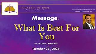 Fountain of Hope Christian Church, October 27, 2025